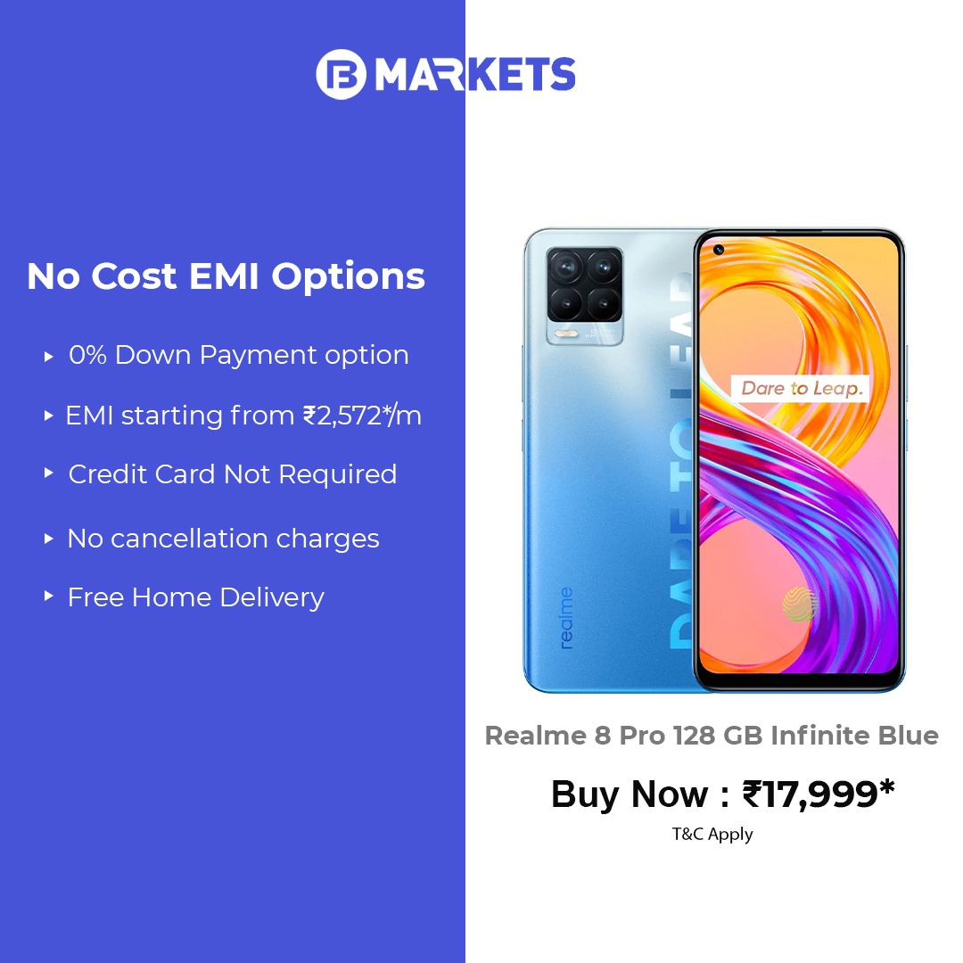 Realme 8 Pro is Available at Bajaj Finserv EMI Store 