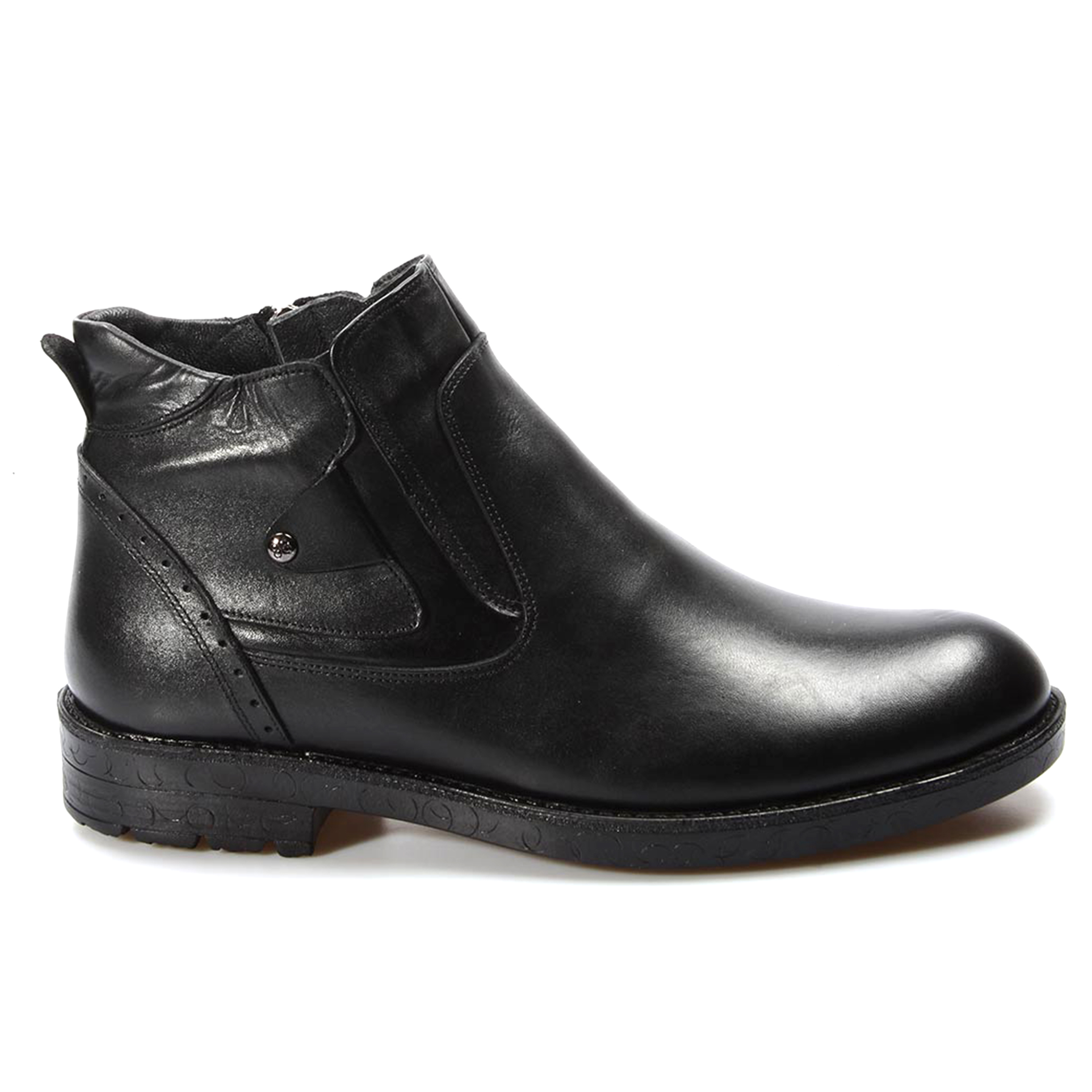 Shoe Shop Genuine Leather & Shearling Black Men's Classic Boots