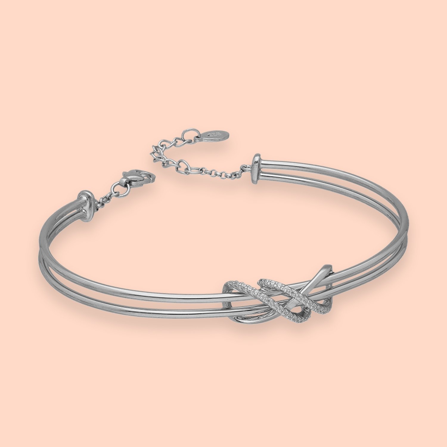 Infinity Entwined Silver Bracelet