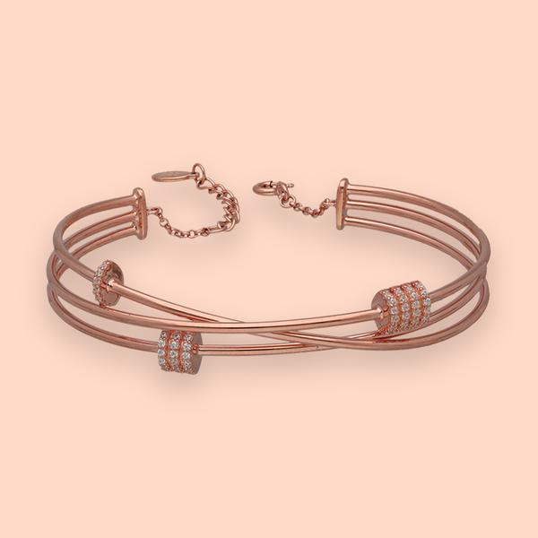 Rose Gold Charm Silver Bracelet