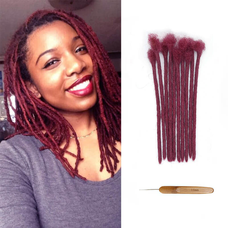 Human Hair Loc Extensions - Cherry - Color #99j