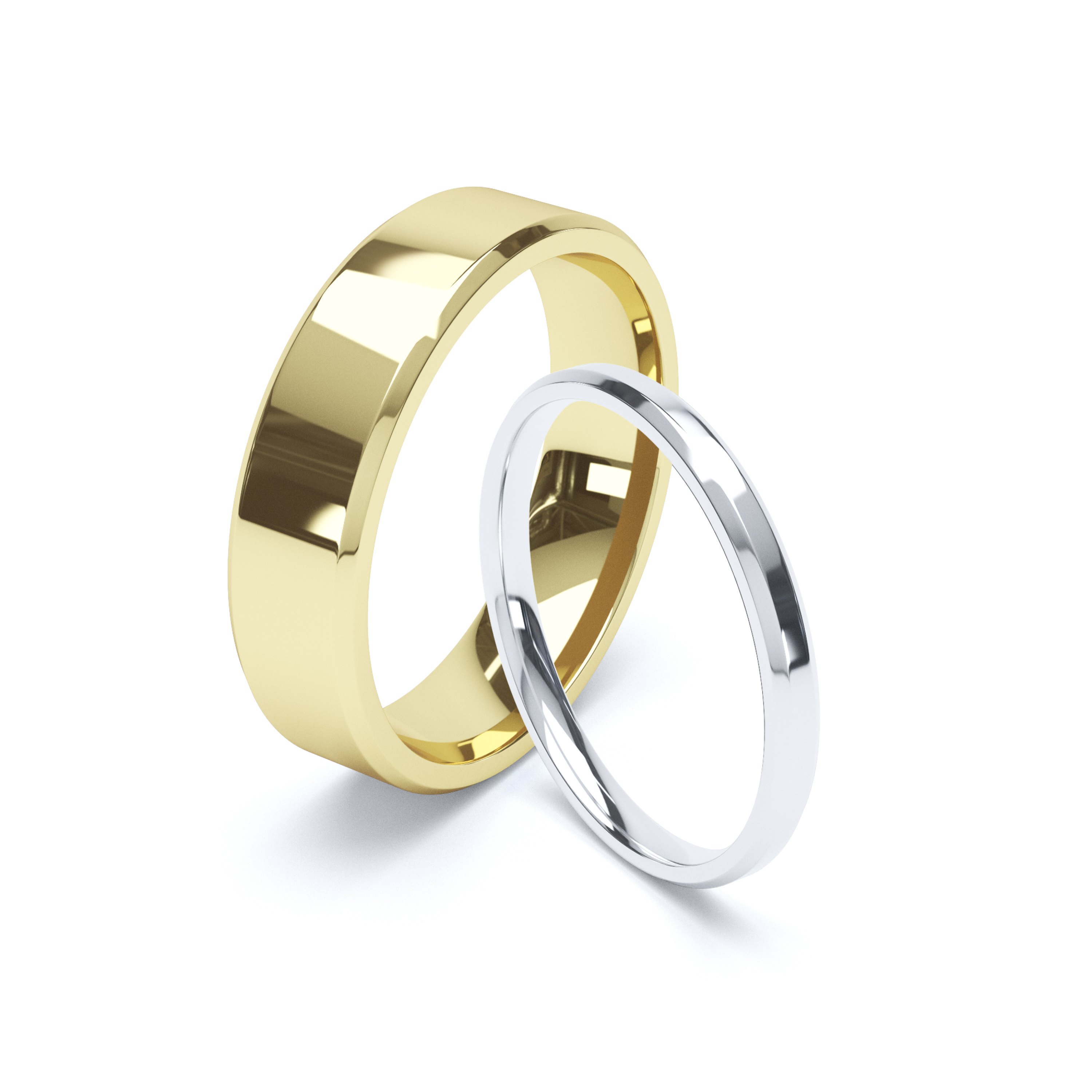 Bevelled Mens Wedding Band