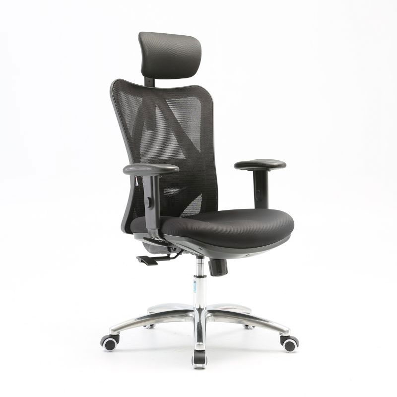 Sihoo M18 Ergonomic Black Adjustable Fabric Office Chair With Armrests and Mesh Back